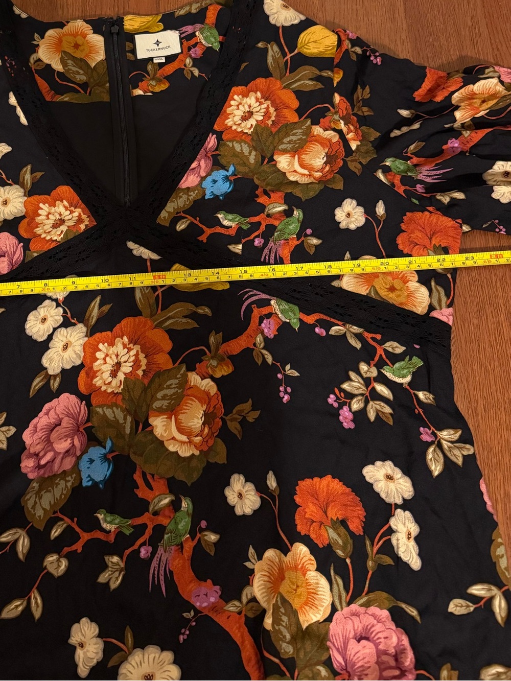 Tuckernuck Baroque Floral Irina Maxi Dress with Lace Trim - Size XXXL - Picture 6 of 8